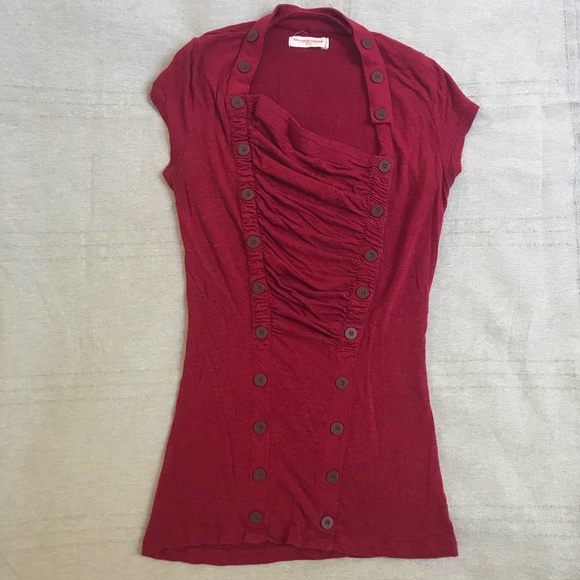 Anthro Pilcro & Letterpress ruched top XS - Picture 4 of 5